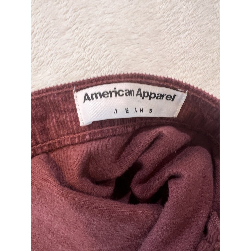 American Apparel Jeans Burgundy Corduroy Cotton Denim Skater Mini Skirt S Vintag - Picture 4 of 8